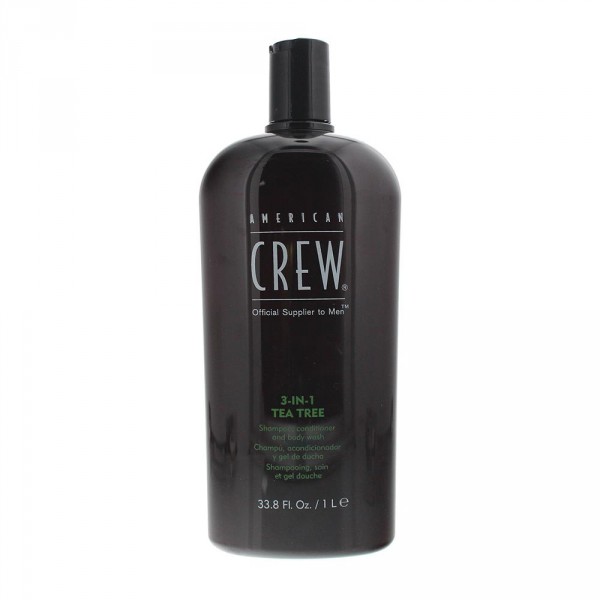 American Crew Shampoing 3 En 1 Shampooing Après Shampoing & Gel Douche pour Cheveux et Corps Soin Cheveux Revitalisant Hydratant et Apaisant Parfum Tea Tree 1000ml - vue 5