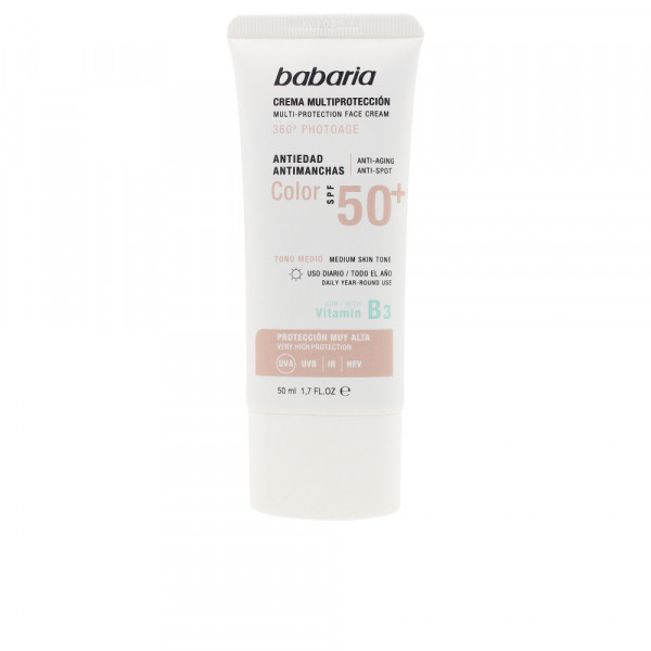 Multi-protection Color face cream Vitamin B3 - Babaria Protection solaire 50 ml