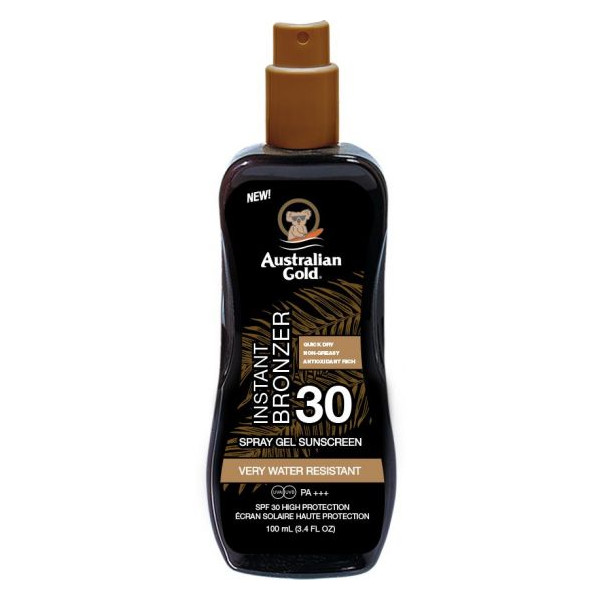 Spray gel sunscreen Instant bronzer - Australian Gold Protection solaire 100 ml