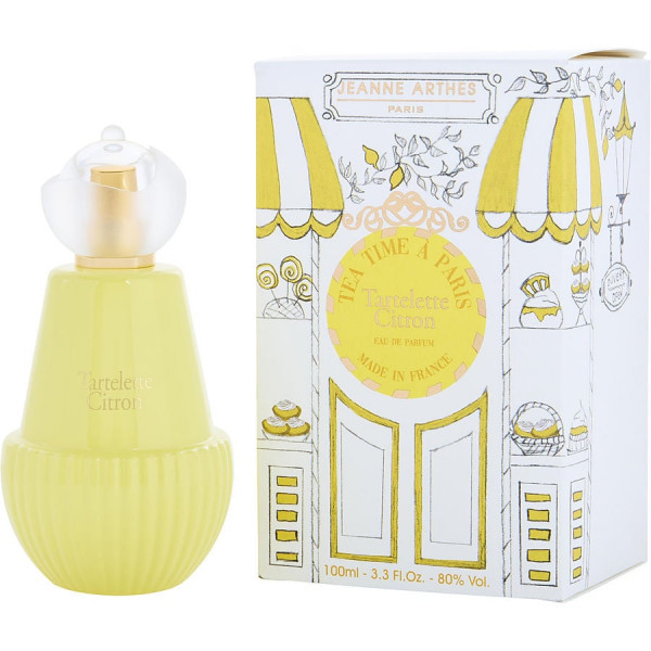 JEANNE ARTHES Eau de Parfum Femme French Way Of Life Tea Time à Paris Tartelette Citron Floral & Fruité Pomme & Freesia Fabriqué en France à Grasse Cadeau femme 100 ml