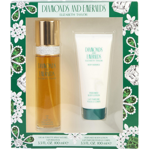 Diamonds & Emeralds - Elizabeth Taylor Coffret Cadeau 100 ML. L'Eau de Toilette pour femme DIAMONDS & EMERALDS est fleurie. Cette fragrance féminine possède une combinaison d'essences de fleurs : rose, lis, jasmin... Recommandée pour parfumer toutes vos journées. Diamonds & Emeralds - Elizabeth Taylor Coffret Cadeau 100 ML. L'Eau de Toilette pour femme DIAMONDS & EMERALDS est fleurie. Cette fragrance féminine possède une combinaison d'essences de fleurs : rose, lis, jasmin... Recommandée pour parfumer toutes vos journées.
